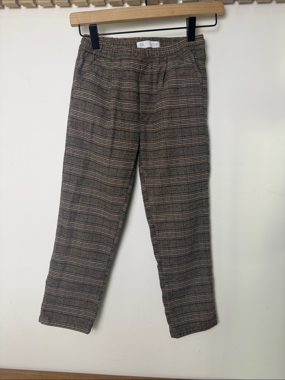Zara boys Plaid Chinos size 8